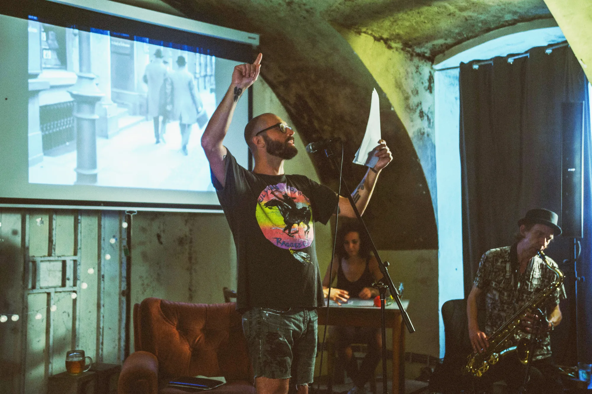 Jeff Milton reading at Sound of June (Photo by Julie Orlová)
