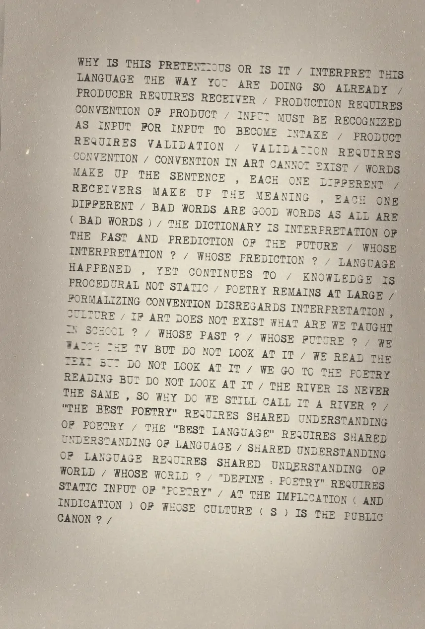 Typed sheet from This Happened, Yet Is Happening