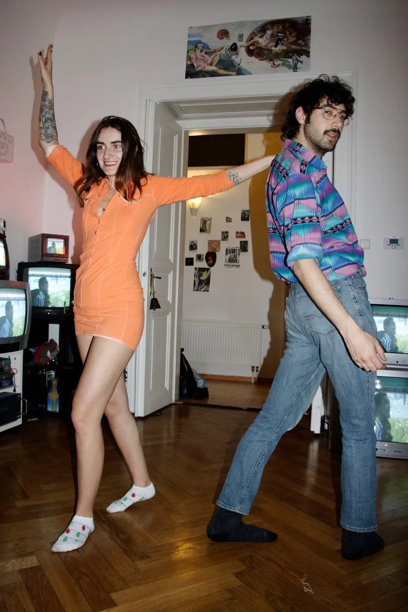 Sandra Pasławska and Ugljesa Janjic at an OBJECT:PARADISE House party (Photo by Jan Černý)